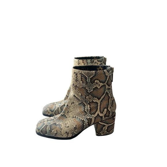 Scotch &Soda Maison Scotch Snake Print Block Heel Boots SZ 10 (Zip Back ) - Picture 2 of 7